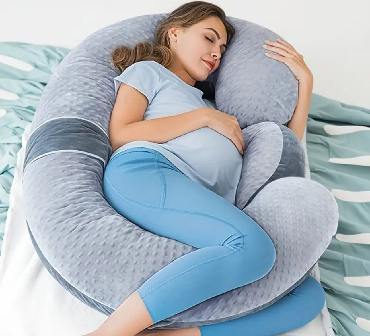 J-Shaped Pregnancy Pillow, Perfect Sleep Support For Pregnant Mothers, U-Shaped Pregnancy Pillow, C-Shaped Pregnancy Pillow, Mother'S Day Gifts, Mothers Day
