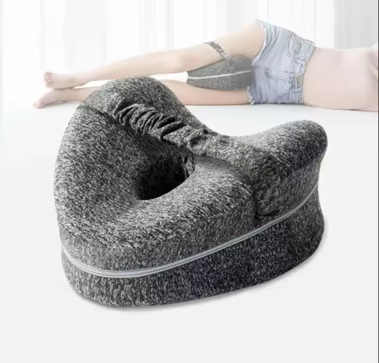 Memory Cotton Leg Pillow Hollow Heart Pregnancy Side Sleeper Sciatica Orthopedic Sciatica Back Hip Relief Pillow For Bed, Sofa