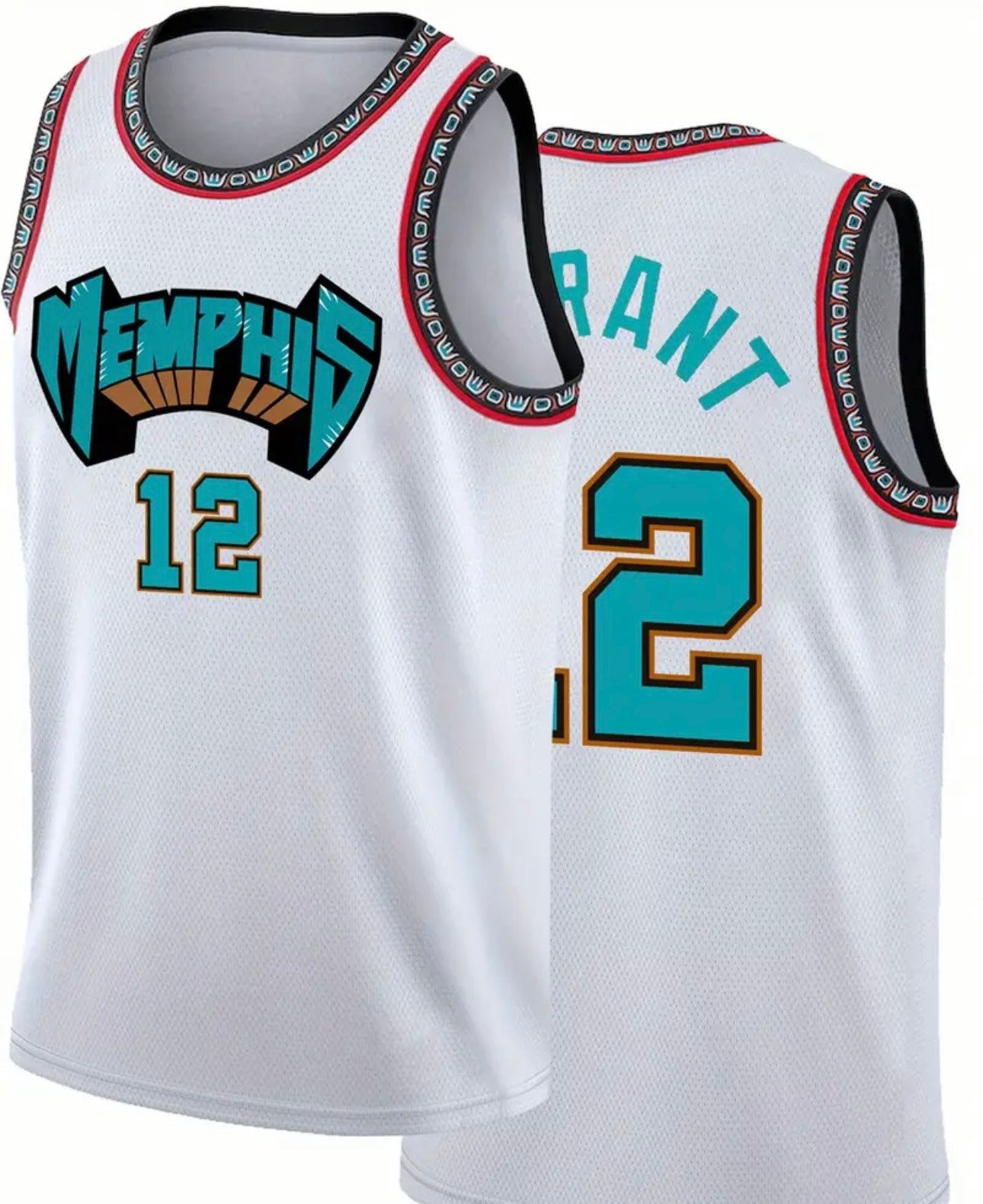 Men's White Basketball Shirt # 12 Classic Retro Embroidered Sleeveless Sweat wicking Breathable Tank Top Basketball Shirt
