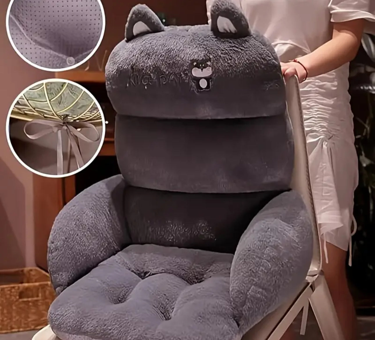 Cute Thickened Chair Pads Soft Buttocks Cushion Office Chair Seat Cushion Lumbar Waist Pillow Home Chair Cushions.